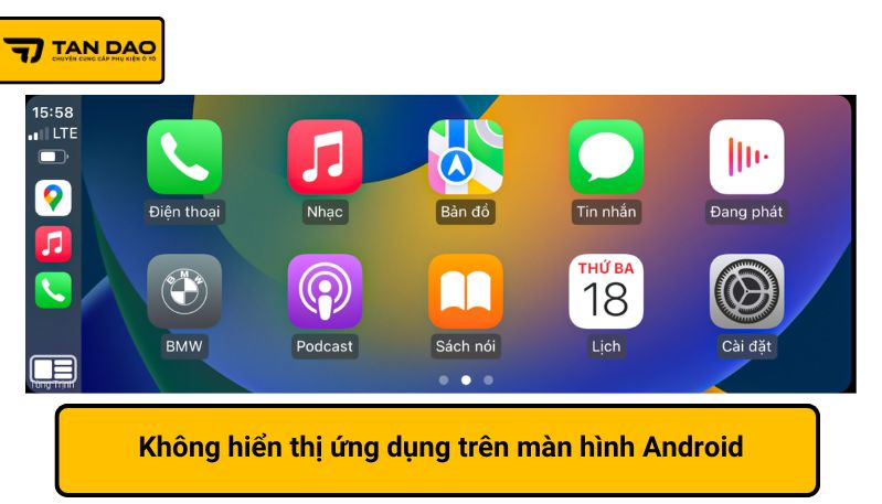 Không hiển thị ứng dụng trên màn hình Android