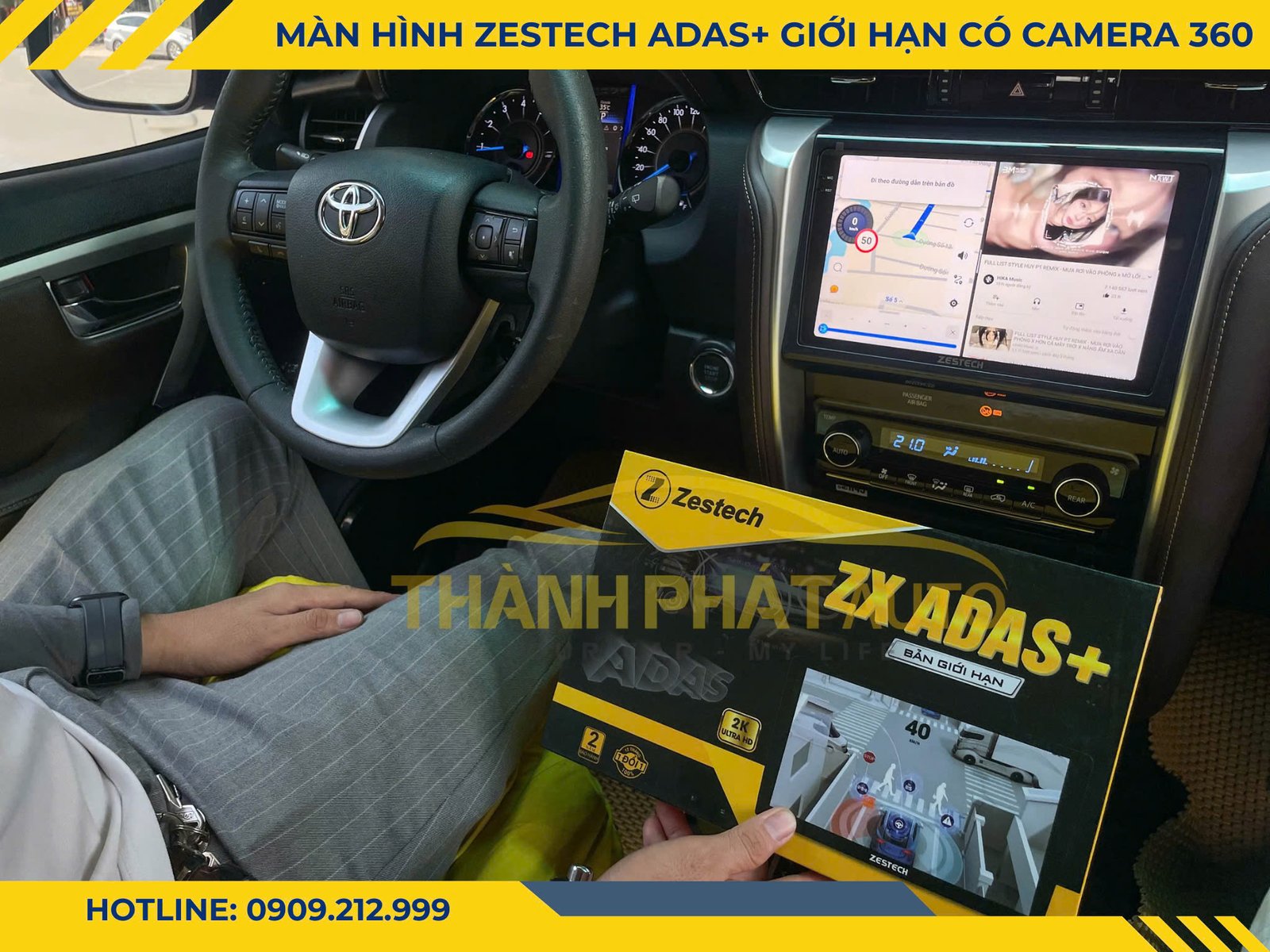 Màn Hình ADAS+ Giới Hạn Tích Hợp 360 Cho Toyota Fortuner