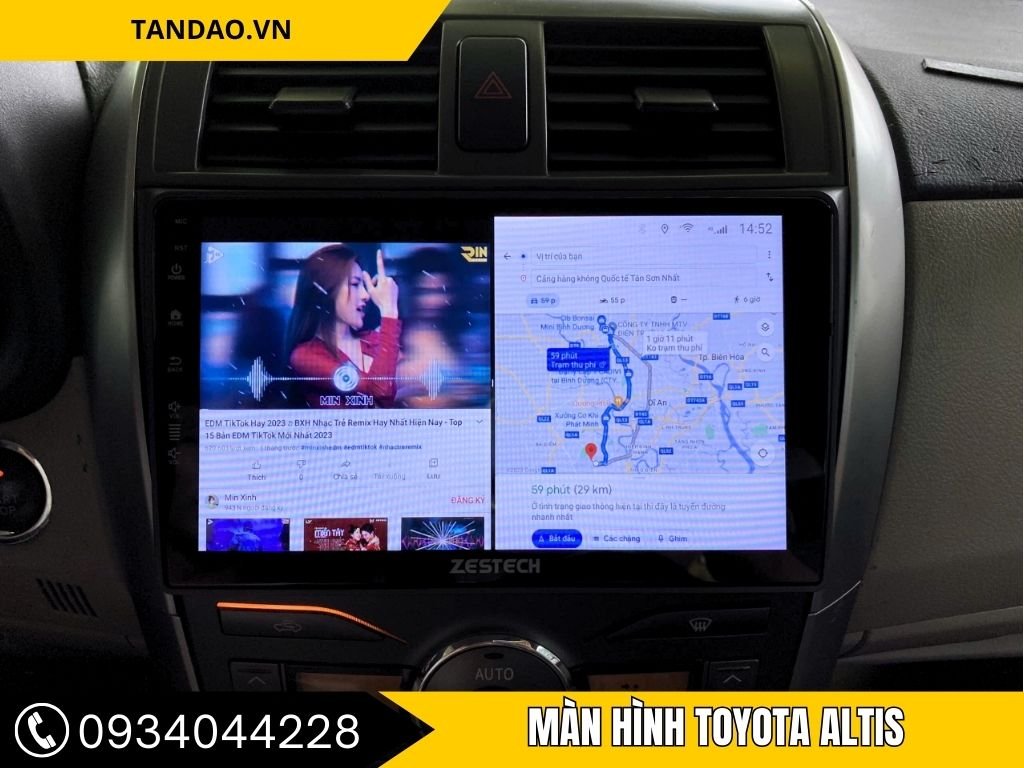 màn hình ô tô altis