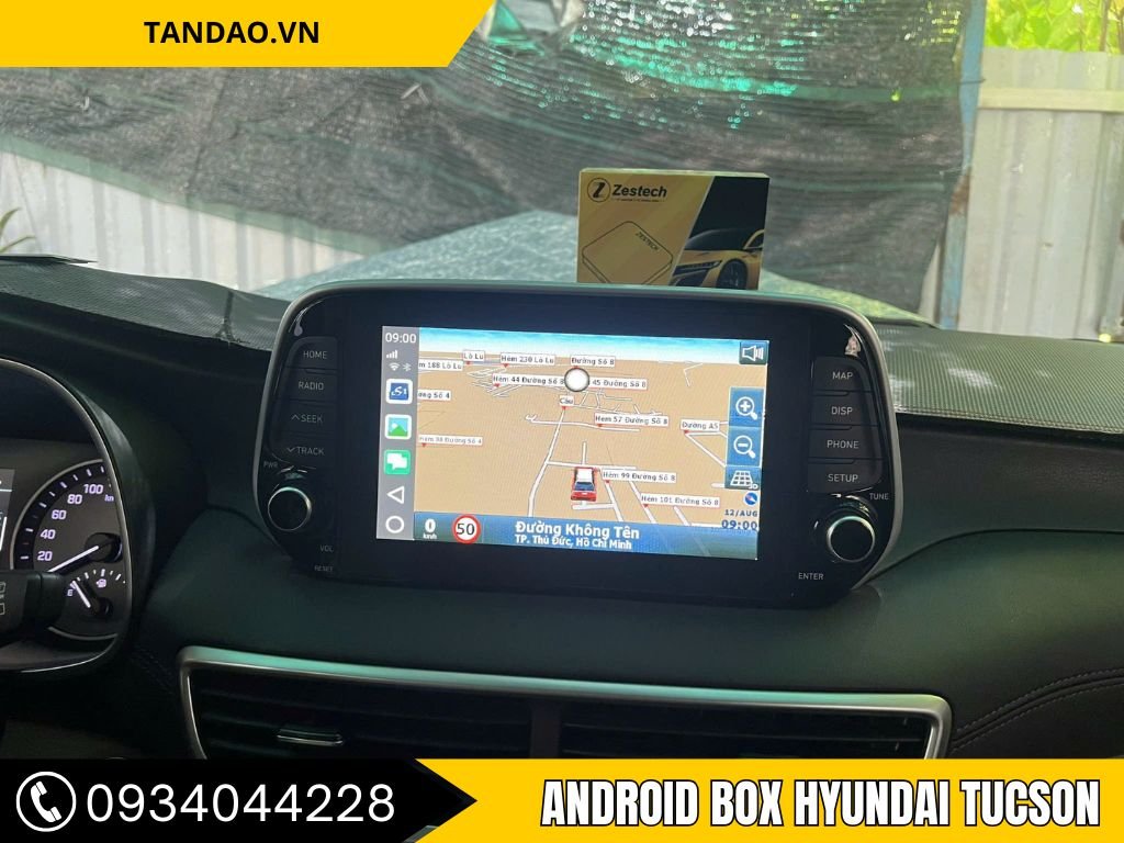Lắp android box DX265 cho Tucson