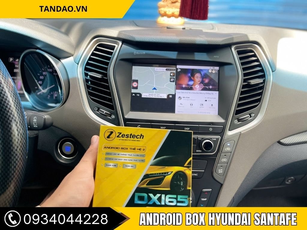 android box dx165 tiêu chuẩn xe santafe