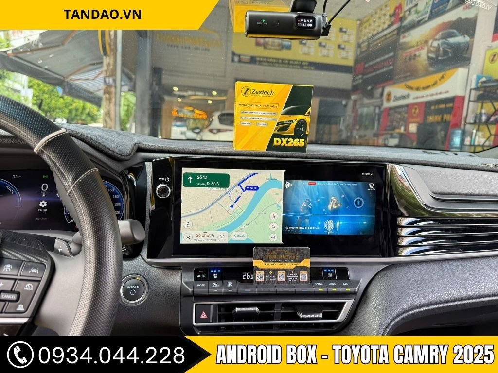 Chia đôi màn hình trên android box toyota camry 2025