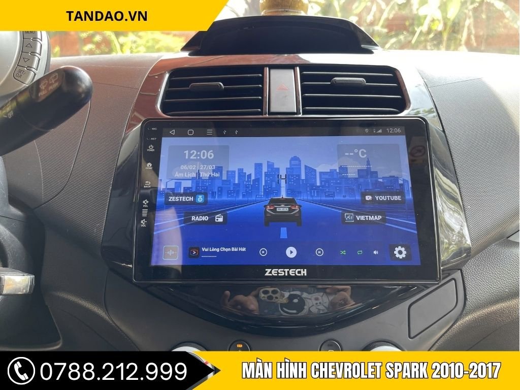 Hình ảnh lắp đặt Màn Hình Chevrolet Spark 2010-2017 – Công Nghệ Cho Xe Spark