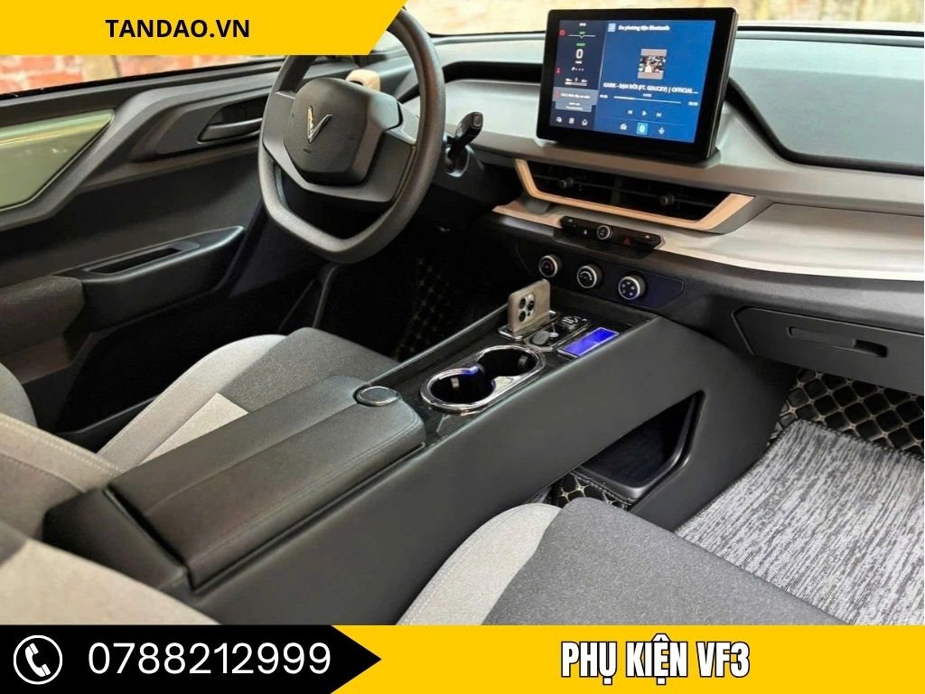 Phụ Kiện VF3 tại Dĩ An - Nội thất hiện đại và phong cách của VF3 với ánh sáng LED