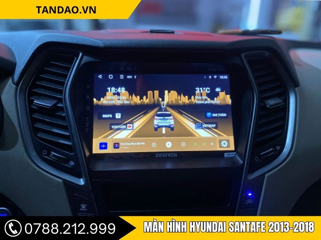 Màn Hình Hyundai Santafe 2013, 2014, 2015, 2016, 2017, 2018