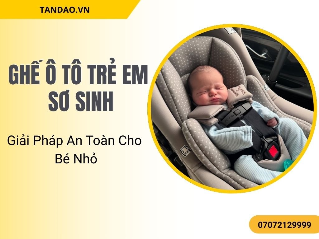 Ghế ô tô trẻ em sơ sinh giúp bé ngủ an toàn trên xe, cố định đầu và cổ đúng tư thế.
