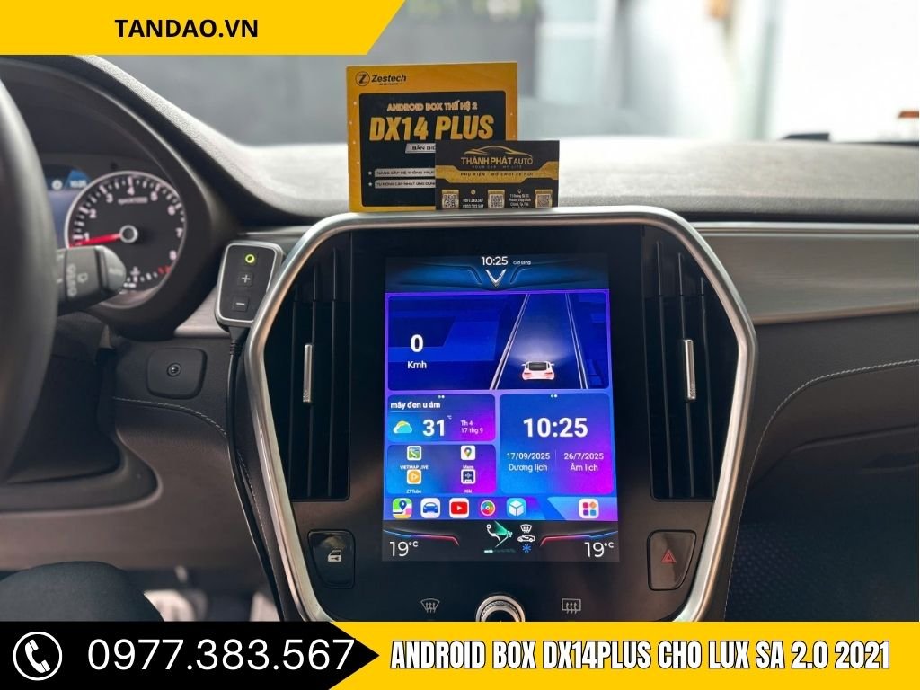 Danh sách ứng dụng Android hiển thị trên màn hình VinFast Lux SA sau khi gắn android box Zestech