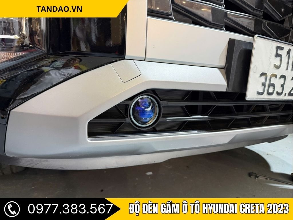 Độ đèn gầm ô tô Hyundai Creta 2023 sau khi lắp đặt hoàn thiện, ánh sáng gầm rõ và đều