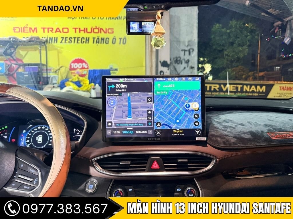 Hình Ảnh Màn Hình 13 Inch Hyundai SantaFe 2019, 2020, 2021