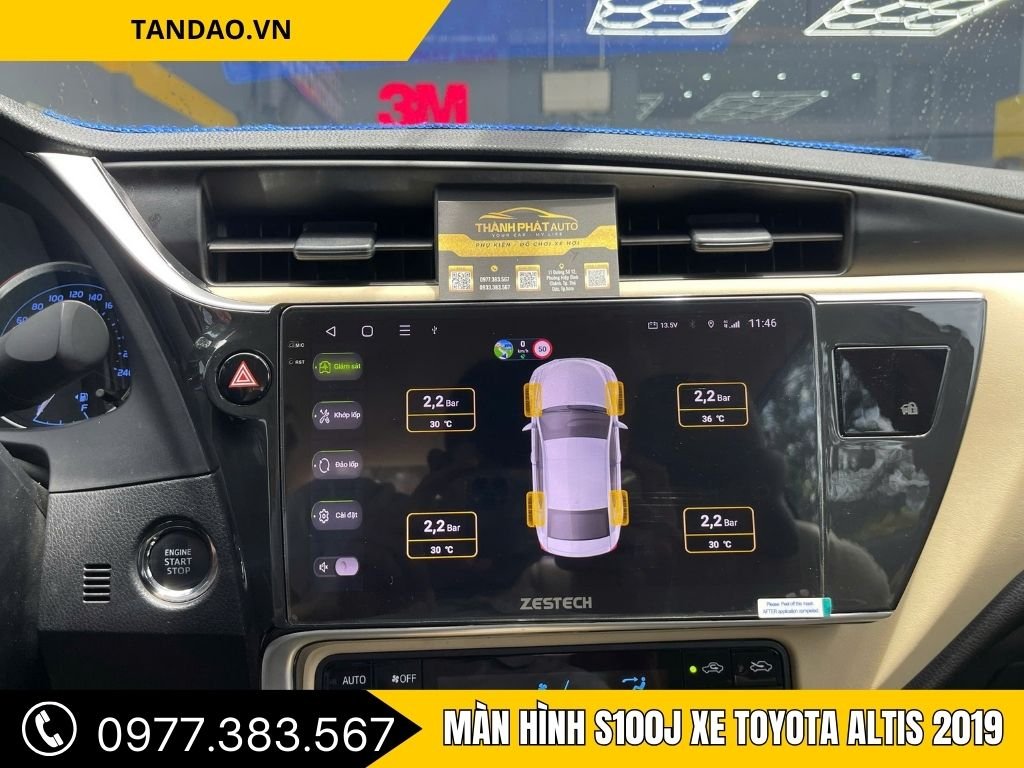 Hình Ảnh Màn Hình S100J Xe Toyota Altis 2019