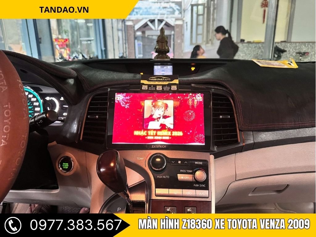 Giao diện giải trí trên màn hình Z18360 xe Toyota Venza 2009 khi phát nhạc và video