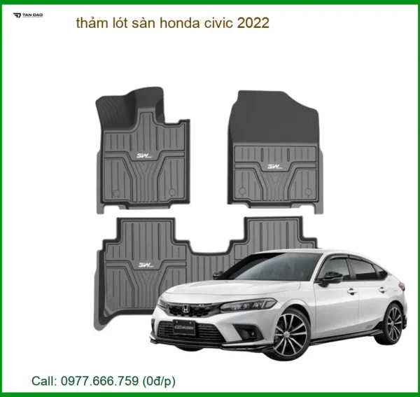 Thảm Lót Sàn Honda Civic 2022 Cao Cấp - Bảo Vệ Nội Thất Hoàn Hảo