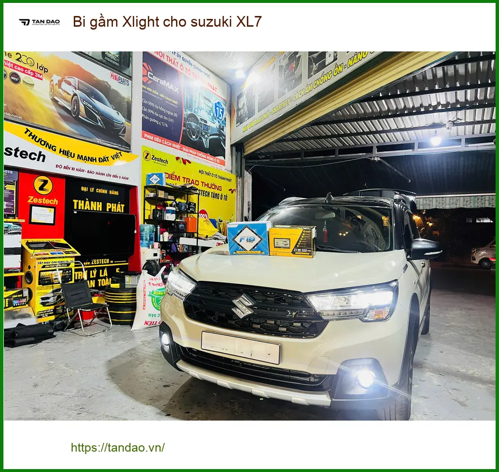 Chú Tùng lắp bi gầm Xlight cho Suzuki XL7 ở Bình Chánh tăng sáng xe ảnh thực tế 3