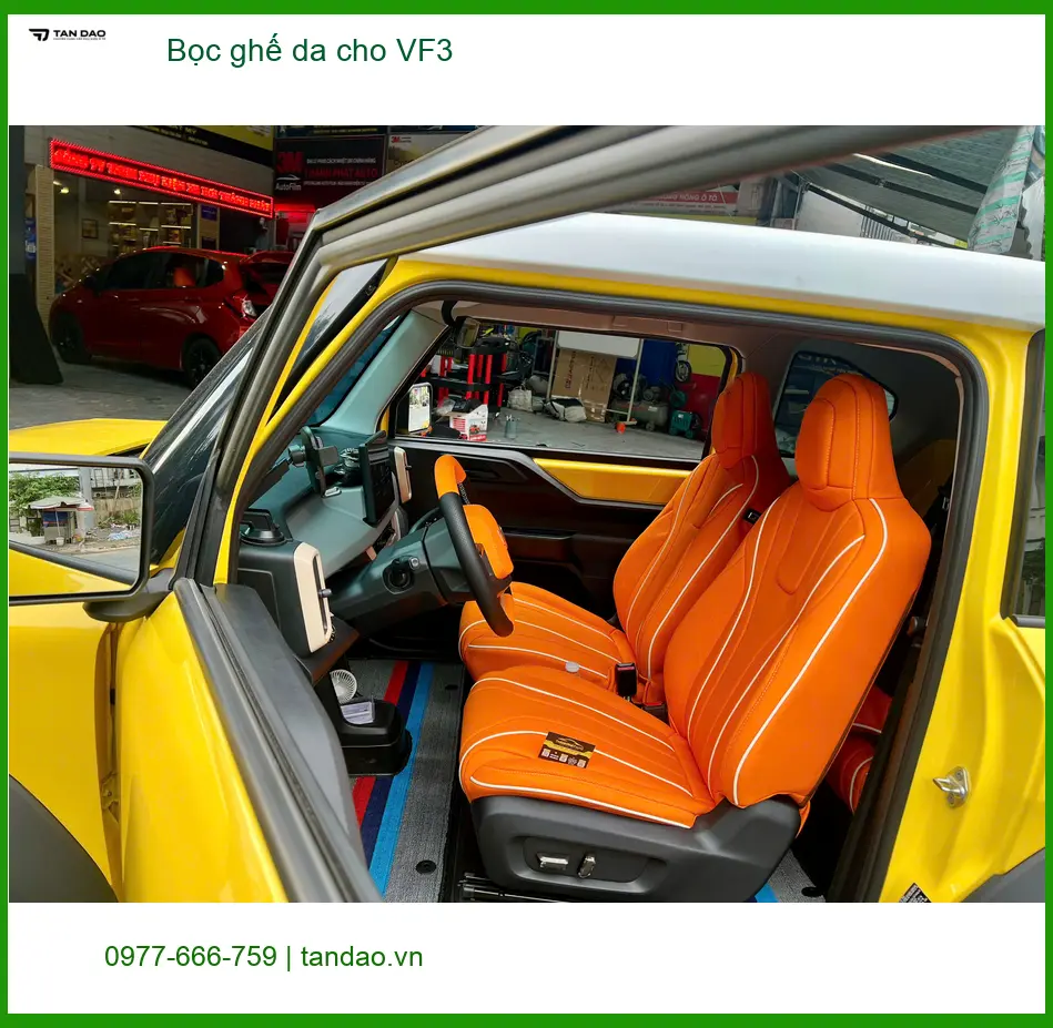 Anh Bách bọc ghế da cho VF3 tại Quận 9 để xe sang trọng hơn ảnh thực tế 2