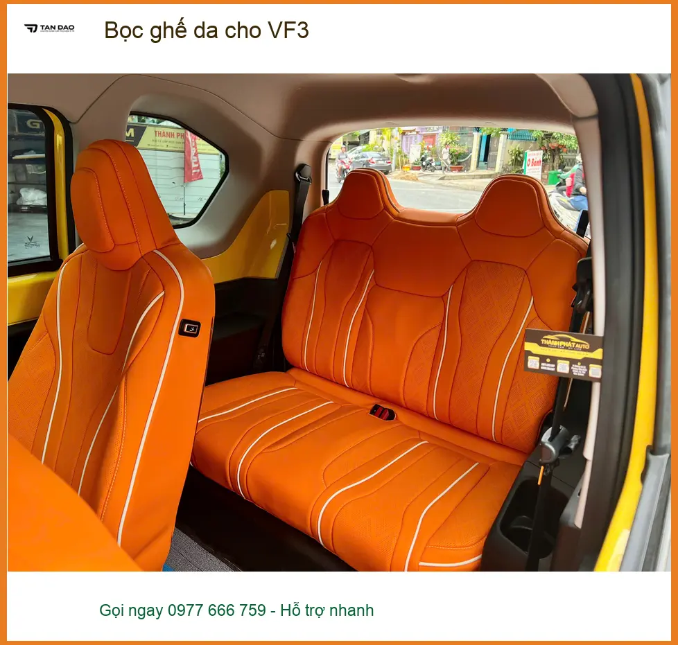 Chị Thảo bọc ghế da VinFast VF3 tại Hóc Môn cho nội thất sạch đẹp ảnh thực tế 3