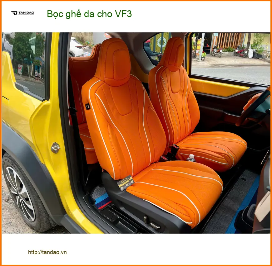 Anh Tấn bọc ghế da VinFast VF3 tại Quận 2 vì ghế cũ đã bạc màu ảnh thực tế 3