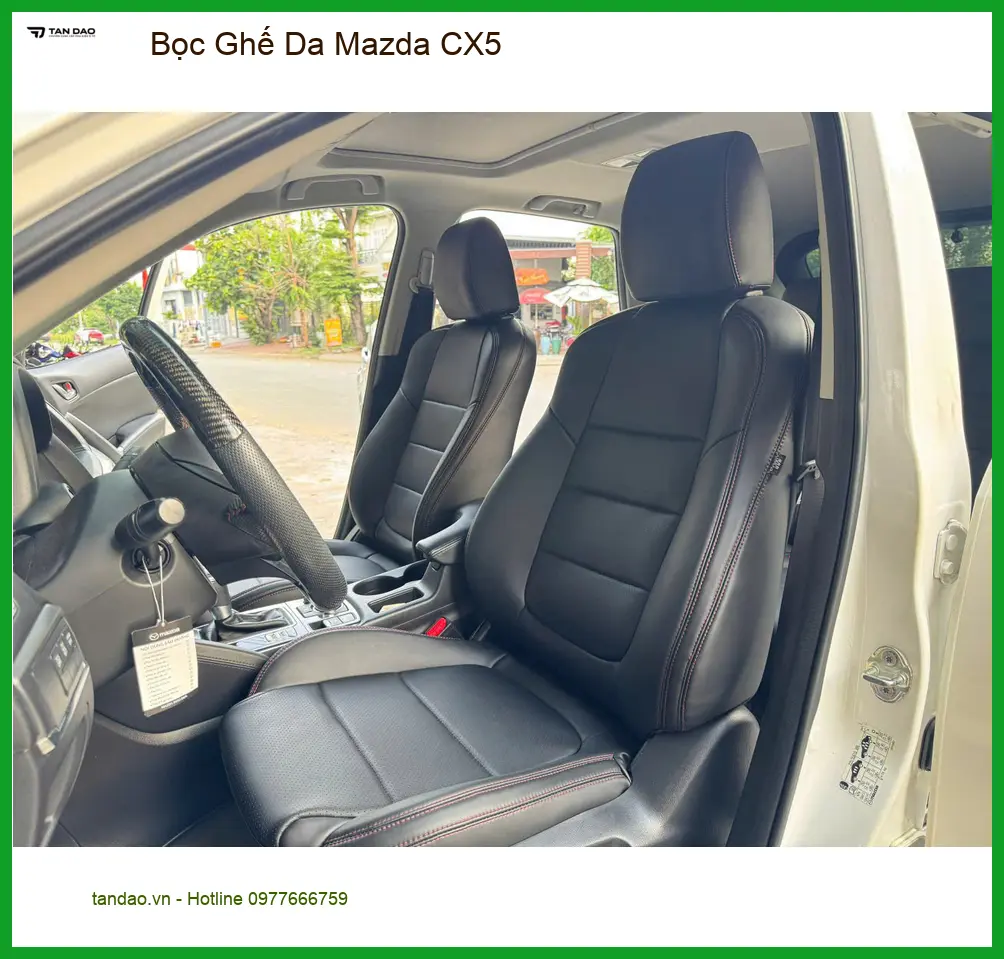 Cô Tuyết bọc ghế da Mazda CX5 Quận 12 vì ghế zin đã cũ và xuống cấp. ảnh thực tế 2