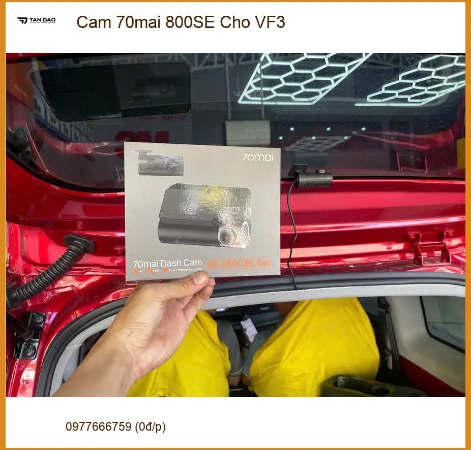 Cô Thảo lắp Cam 70mai 800SE cho VinFast VF3 ở Quận 9 an tâm lái xe