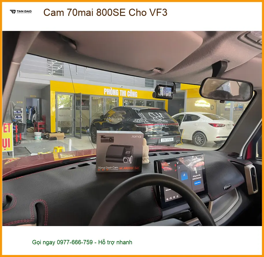 Cô Thảo lắp Cam 70mai 800SE cho VinFast VF3 ở Quận 9 an tâm lái xe ảnh thực tế 2