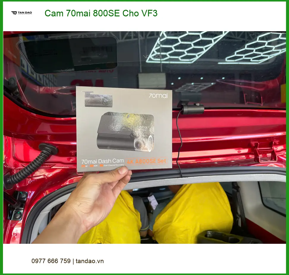 Anh Tấn lắp Cam 70mai 800SE cho VinFast VF3 tại Hóc Môn bảo vệ xe ảnh thực tế 3