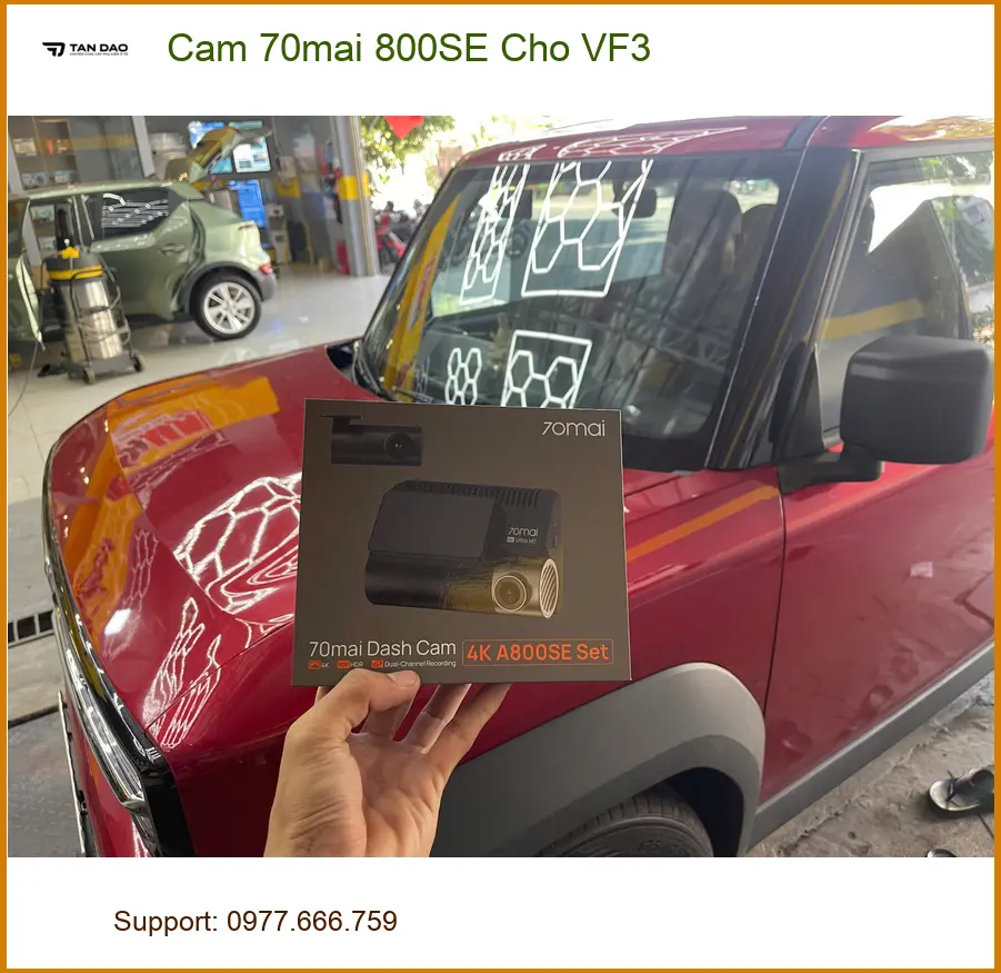 Anh Hùng lắp camera 70mai 800SE cho VF3 ở Quận 2 để an tâm lái xe ảnh thực tế 2