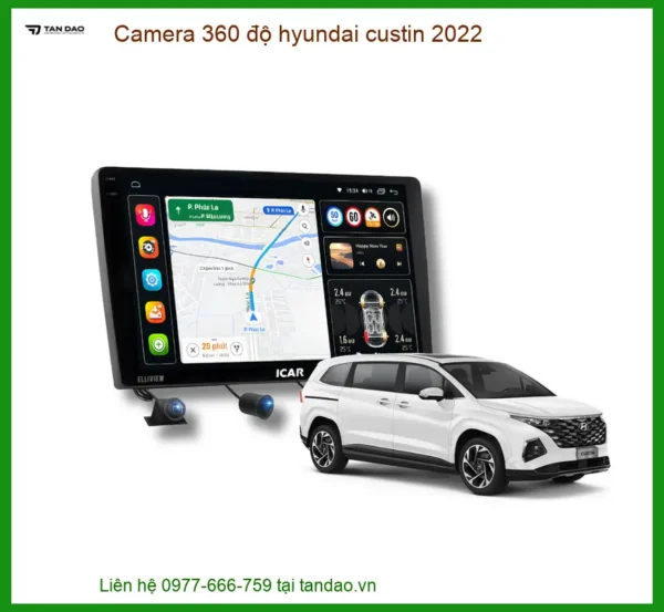 Camera 360 Độ Cho Hyundai Custin 2022 Chính Hãng - Hỗ Trợ Lái Xe An Toàn