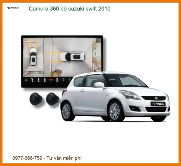Camera 360 Độ Suzuki Swift 2010 Chính Hãng – Hỗ Trợ Lái Xe An Toàn