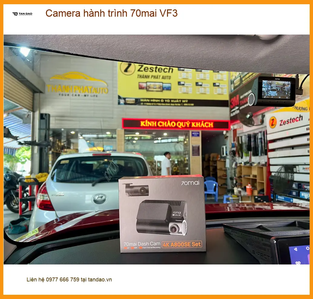 Chị Linh gắn Camera hành trình 70mai VF3 tại Quận 12 bảo vệ an toàn.