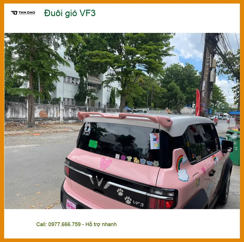 Anh Tùng lắp đuôi gió cho VinFast VF3 tại Quận 9 để xe trông thể thao và cá tính hơn ảnh thực tế 2