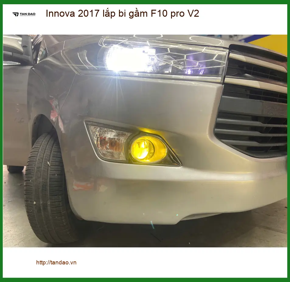 Anh Quang nâng cấp bi gầm F10 pro V2 Innova 2017 Quận Bình Chánh đi đêm sáng rõ ảnh thực tế 2