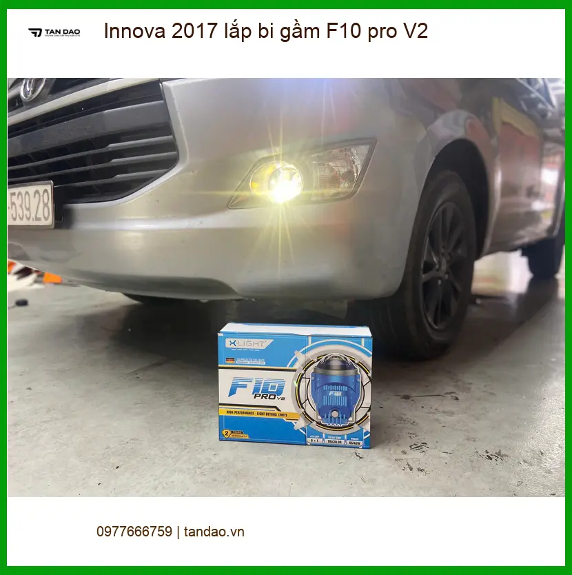 Anh Quang nâng cấp bi gầm F10 pro V2 Innova 2017 Quận Bình Chánh đi đêm sáng rõ ảnh thực tế 3