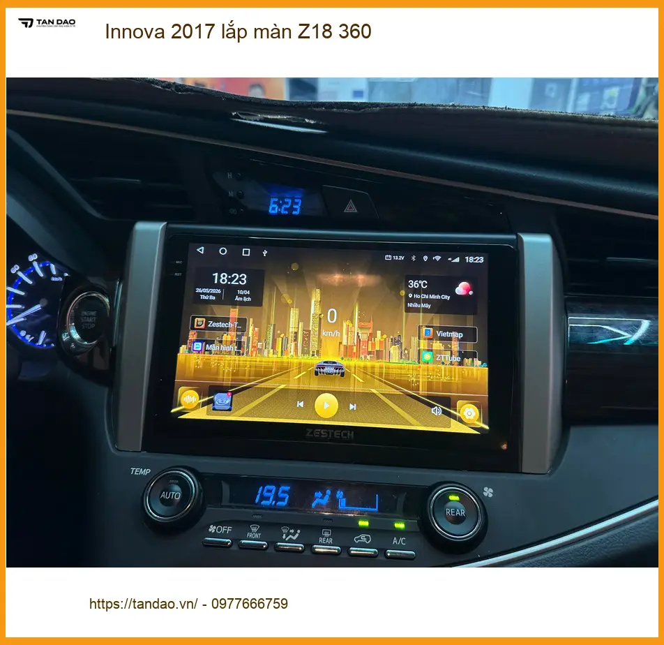 Chú Thành lắp màn Z18 360 cho Innova 2017 tại Hóc Môn ảnh thực tế 3