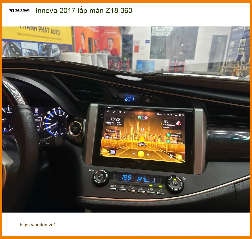 Anh Cường lắp màn Z18 360 Innova 2017 ở Quận 12 an tâm di chuyển.