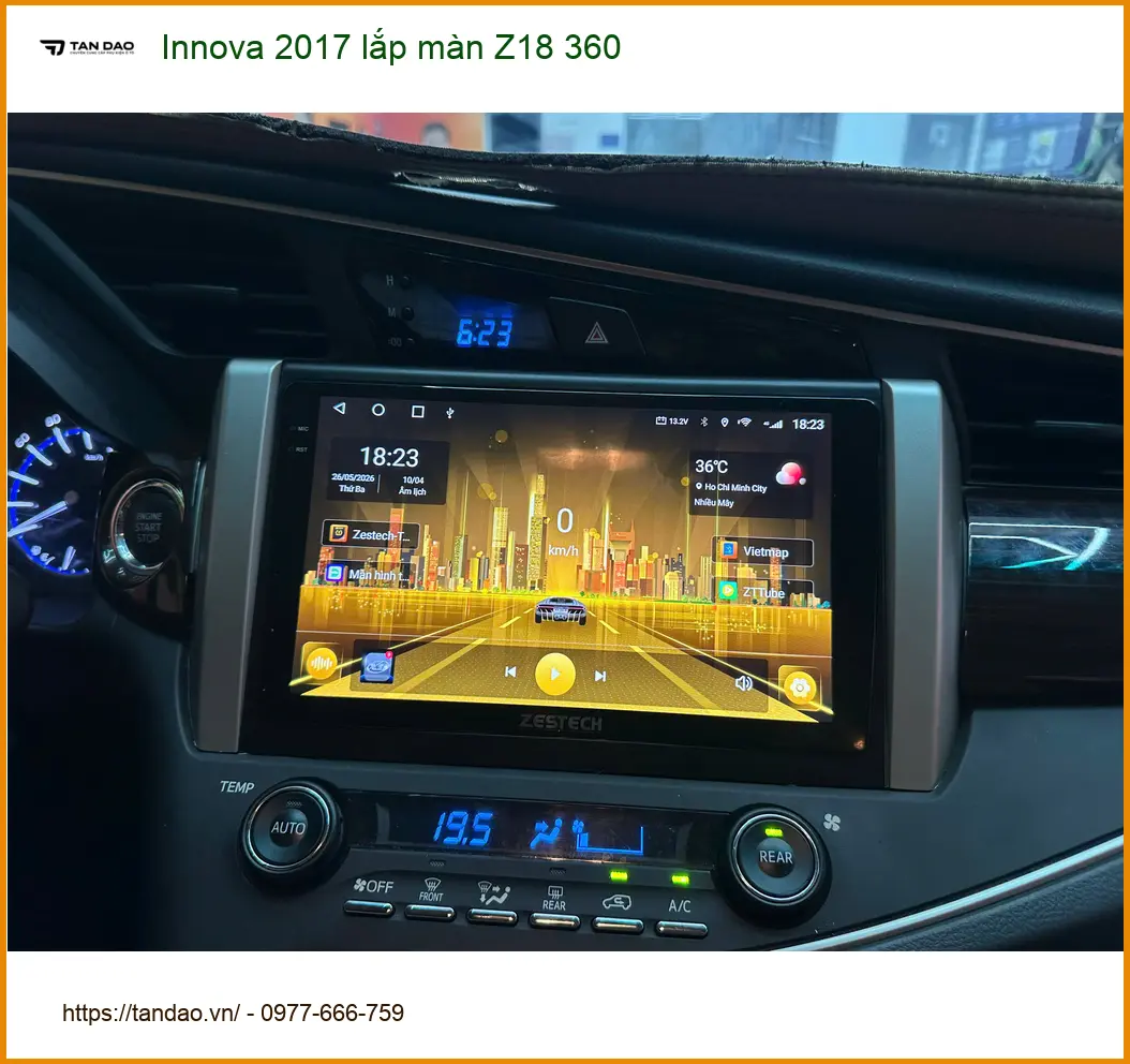 Anh Cường lắp màn Z18 360 Innova 2017 ở Quận 12 an tâm di chuyển. ảnh thực tế 2
