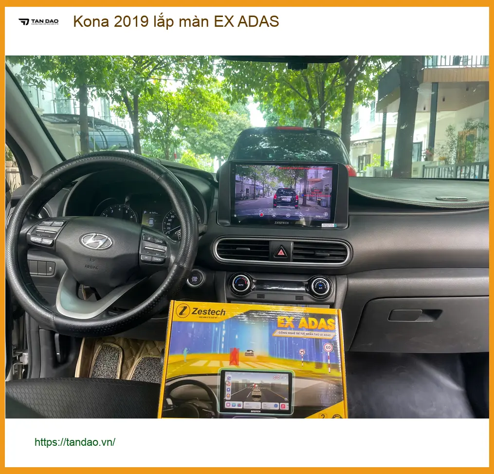 Chú Lâm lắp màn hình EX ADAS cho Kona 2019 tại Quận 9 nâng cấp an toàn ảnh thực tế 2