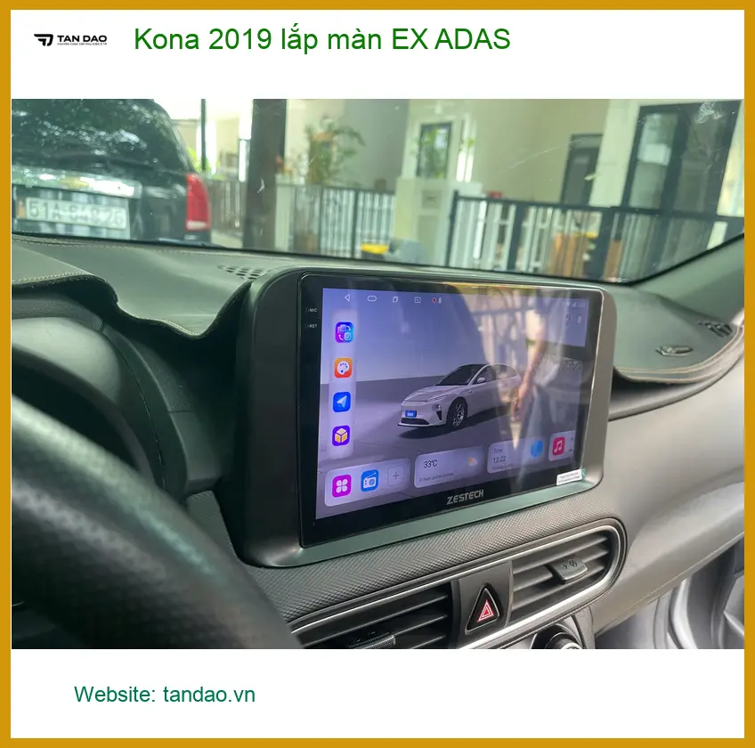 Chú Lâm lắp màn hình EX ADAS cho Kona 2019 tại Quận 9 nâng cấp an toàn ảnh thực tế 3