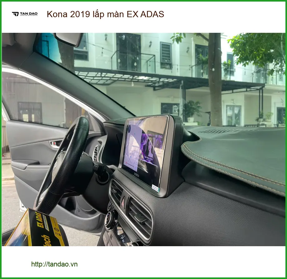 Chú Lâm lắp màn hình EX ADAS cho Kona 2019 tại Quận 9 nâng cấp an toàn ảnh thực tế 4