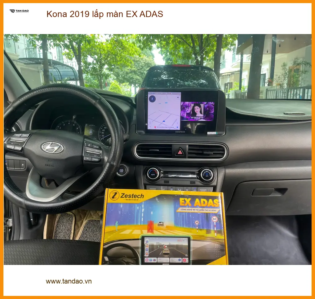 Ông Tấn lắp màn EX ADAS cho Kona 2019 ở Quận Thủ Đức vì màn zin lỗi thời