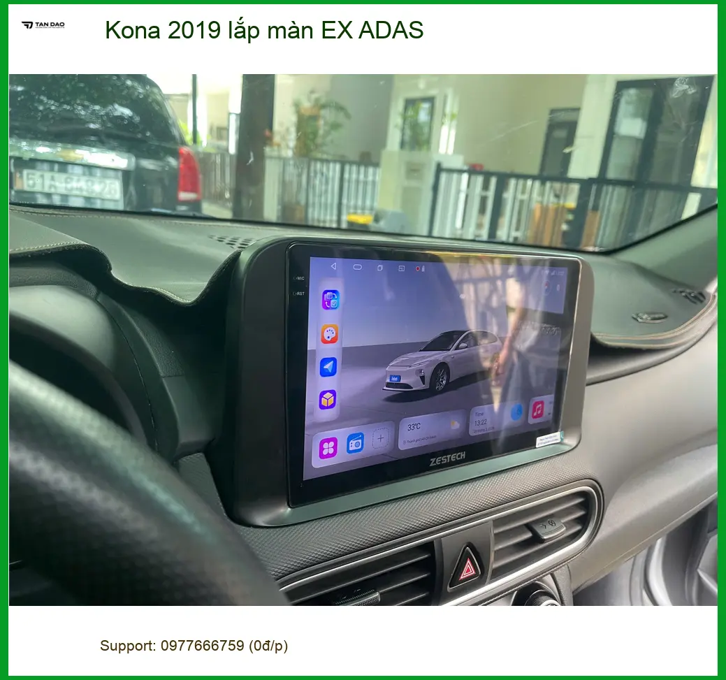 Ông Tấn lắp màn EX ADAS cho Kona 2019 ở Quận Thủ Đức vì màn zin lỗi thời ảnh thực tế 2