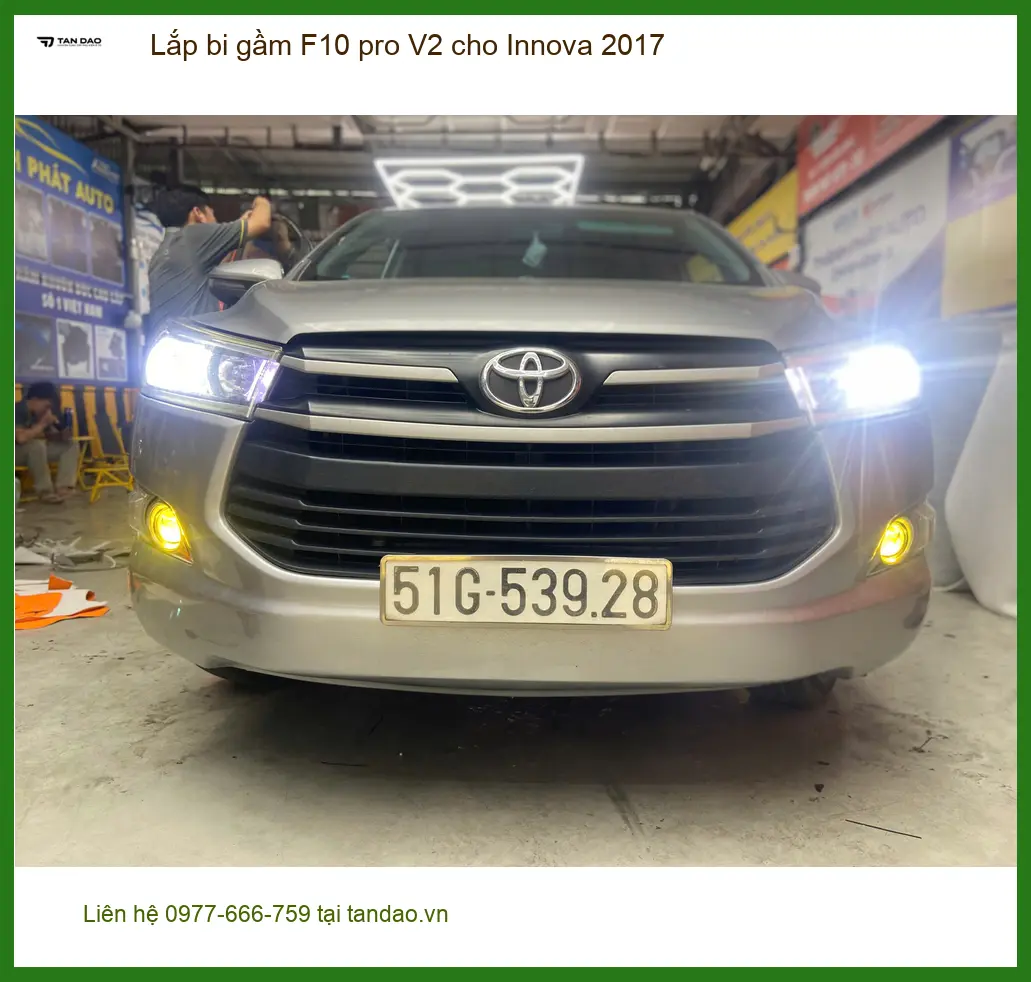 Chú Quang lắp bi gầm F10 Pro V2 cho Innova 2017 Quận 12, đèn sáng rõ hơn. ảnh thực tế 3