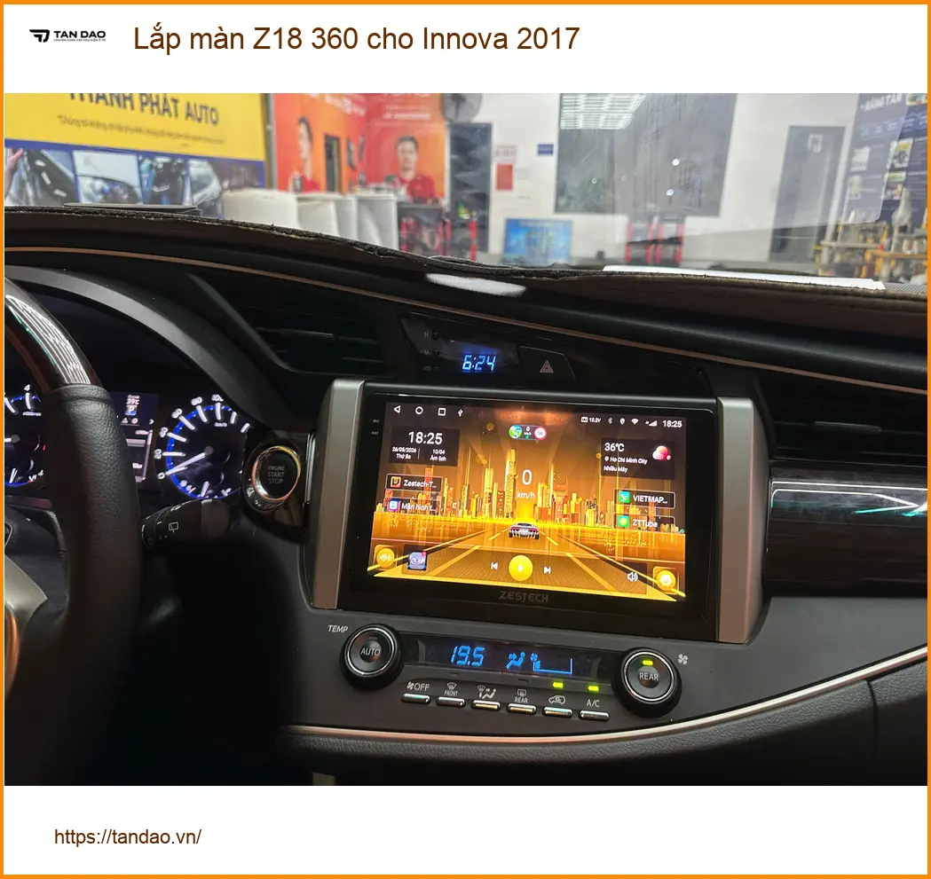 Anh Khải lắp màn Z18 360 cho Innova 2017 ở Quận Thủ Đức ảnh thực tế 4