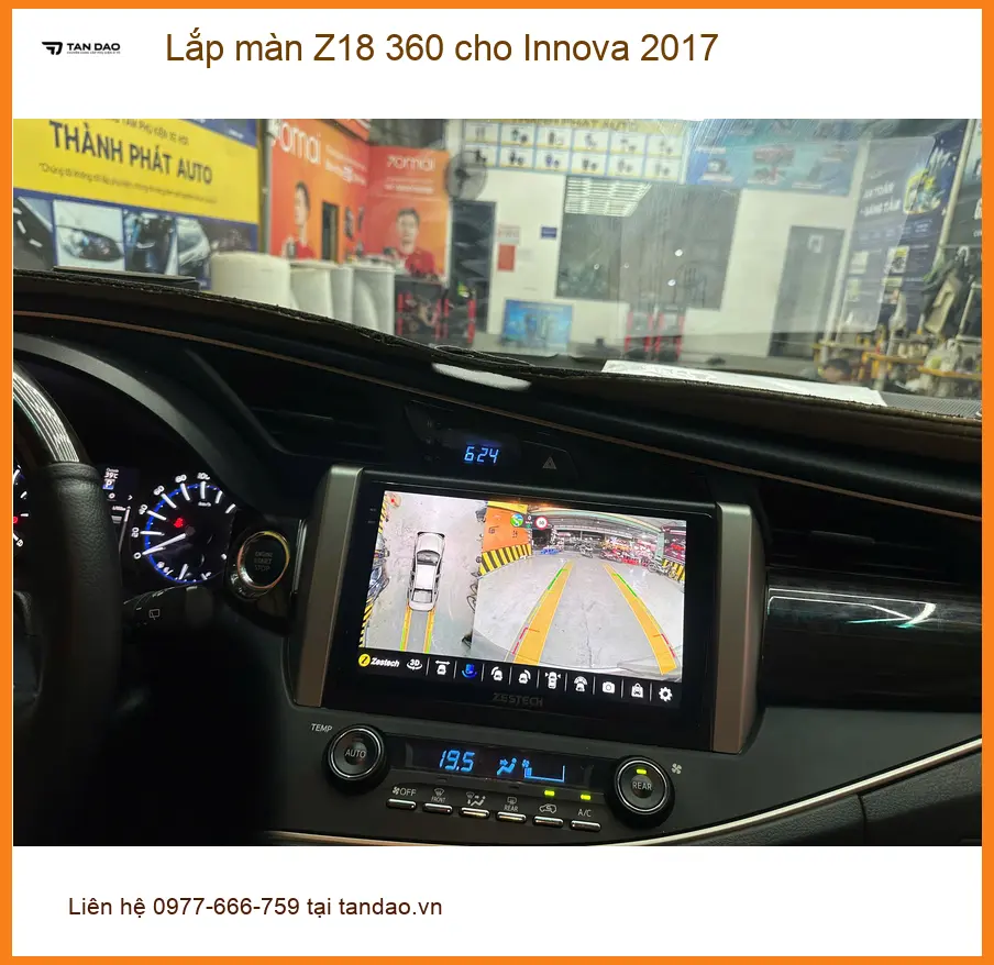 Anh Tấn lắp màn hình Z18 360 cho Innova 2017 tại Quận 2 để lái xe an toàn hơn