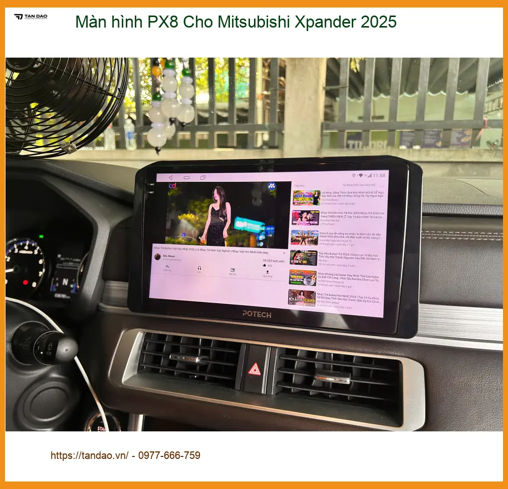 Anh Quốc Anh lắp màn hình PX8 cho Mitsubishi Xpander 2025 tại Bình Chánh để giải trí tốt hơn