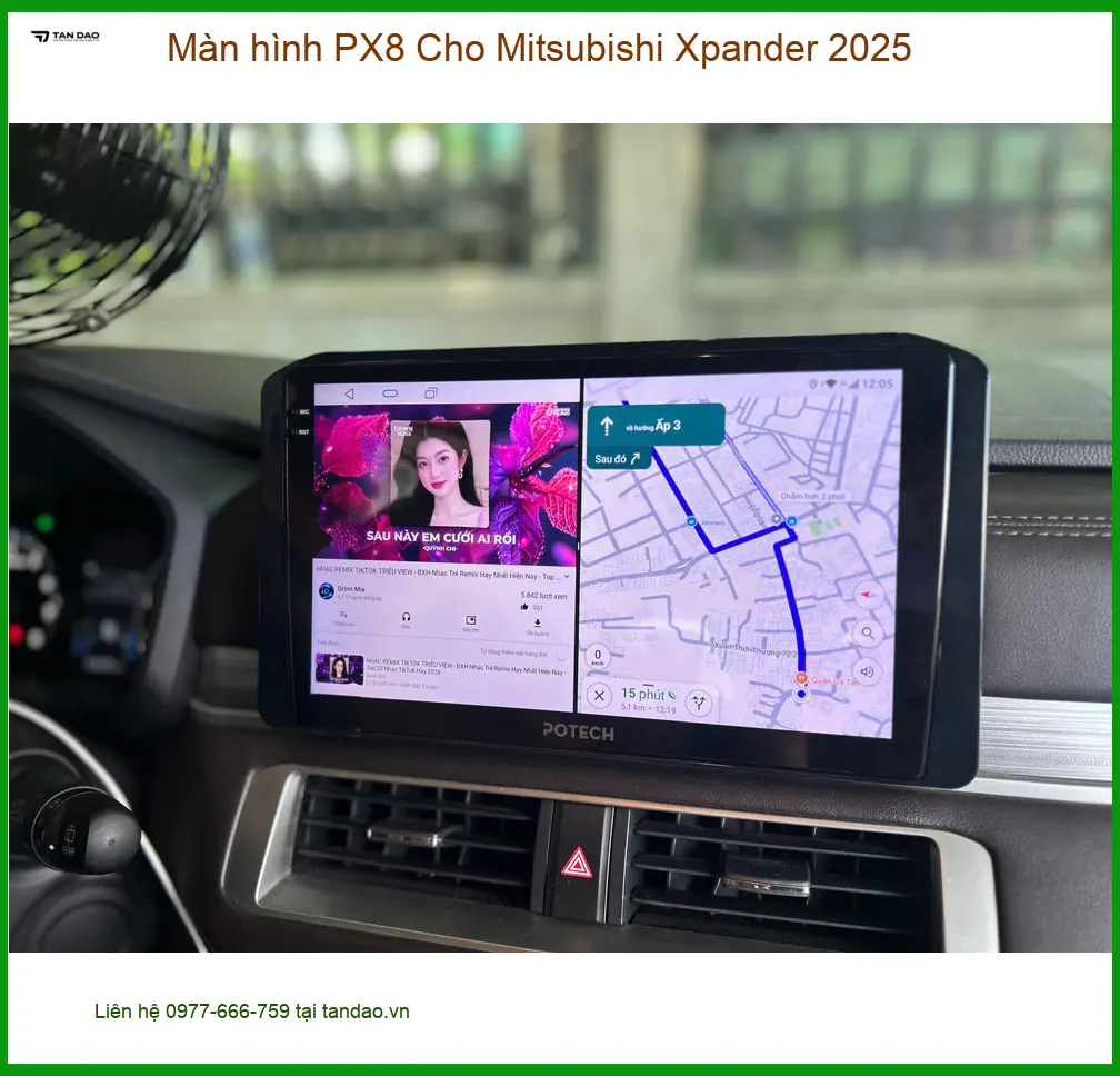 Anh Tấn lắp màn hình PX8 cho Mitsubishi Xpander 2025 tại Quận 9 để nâng cấp trải nghiệm lái xe ảnh thực tế 3