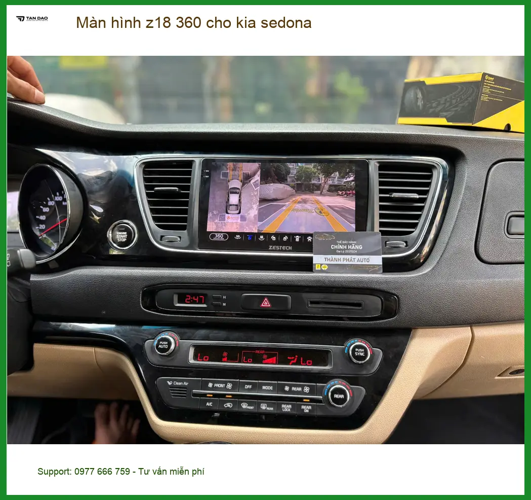Anh Khải lắp màn hình Z18 360 cho Kia Sedona Quận 6 để lái xe an toàn hơn ảnh thực tế 3