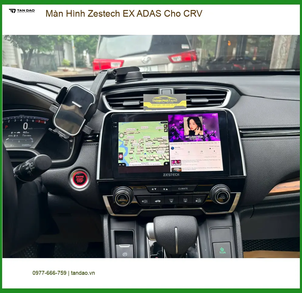 Chú Tiến lắp Màn Hình Zestech EX ADAS cho CRV ở Quận 2 vì màn zin quá cũ, hay đơ ảnh thực tế 5