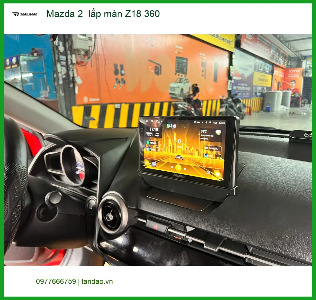 Chị Thanh Mai lắp màn Z18 360 cho Mazda 2 tại Thủ Đức an toàn.