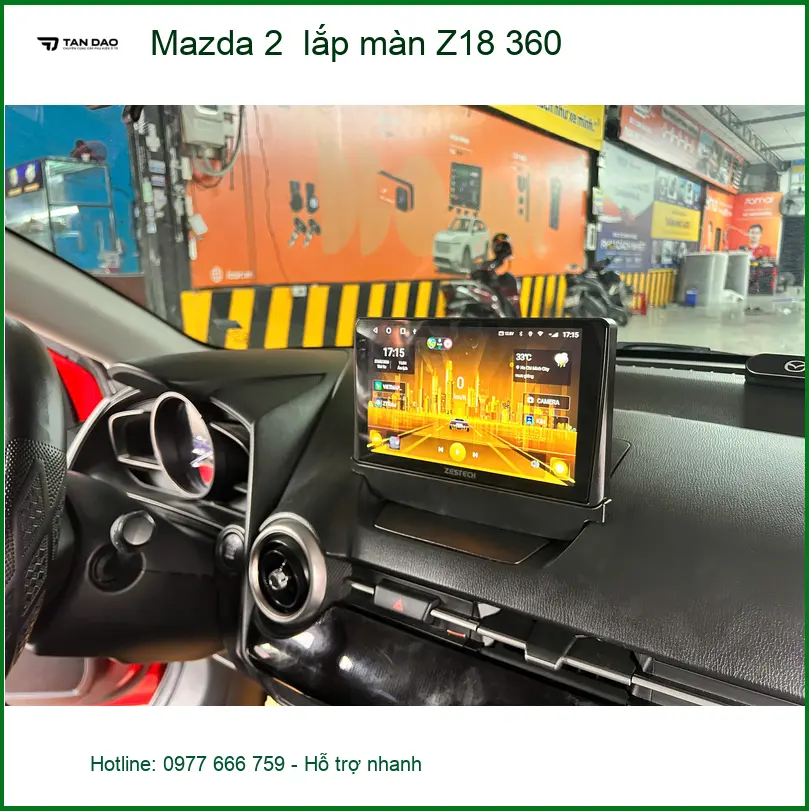 Anh Khang Mazda 2 lắp màn Z18 360 tại Quận 9 để dễ dàng lùi xe