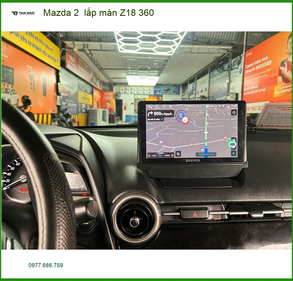 Chị Thanh Mai lắp màn Z18 360 cho Mazda 2 tại Thủ Đức an toàn. ảnh thực tế 3