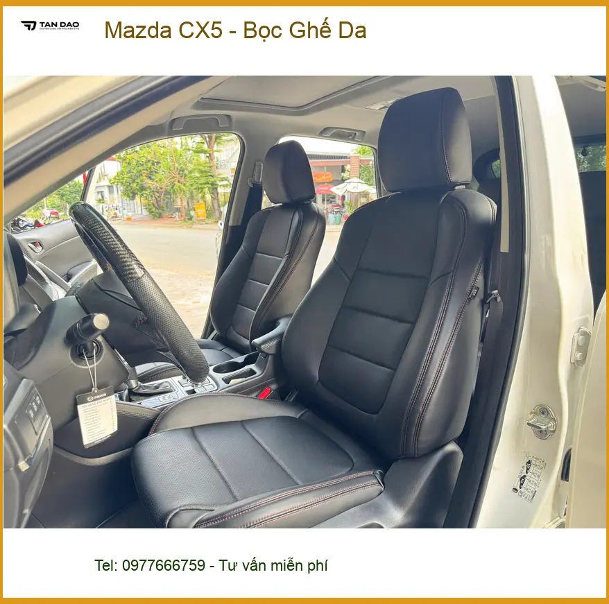 Chị Thảo bọc ghế da cho Mazda CX5 tại Quận Thủ Đức vì ghế cũ đã bạc màu ảnh thực tế 4